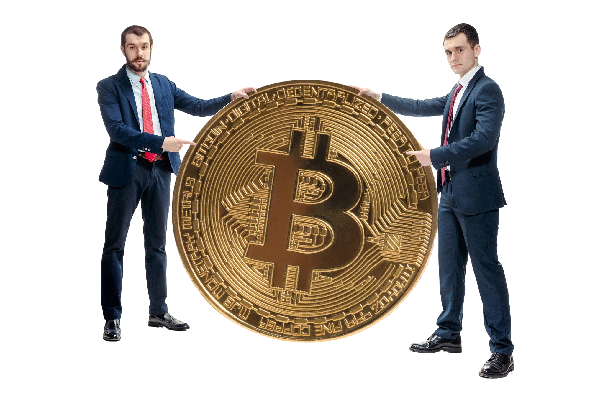 two casual man holding business icon